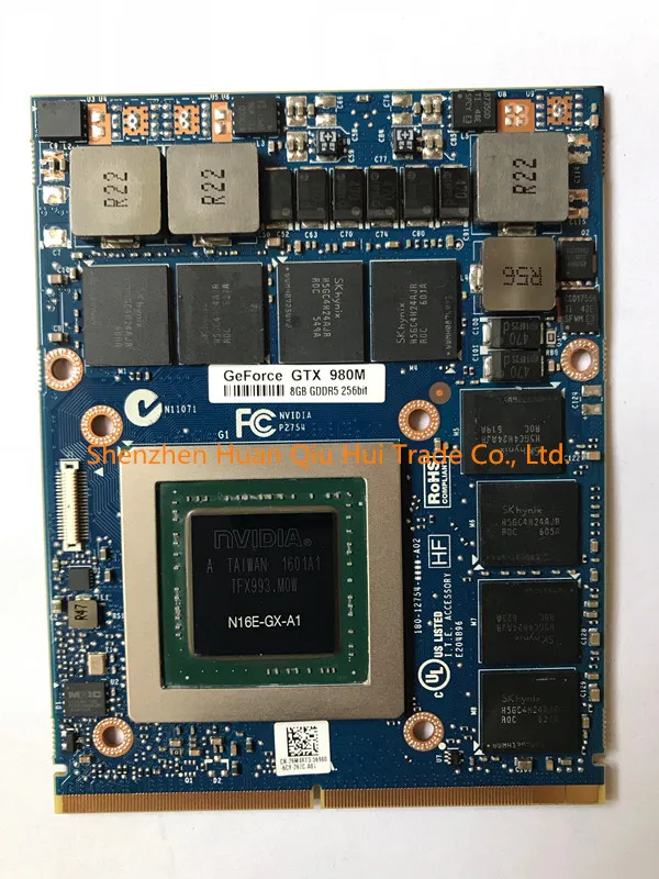 Оригинальная графическая карта GTX980M GTX 980M фотографическая памяти 8 ГБ GDDR5 для