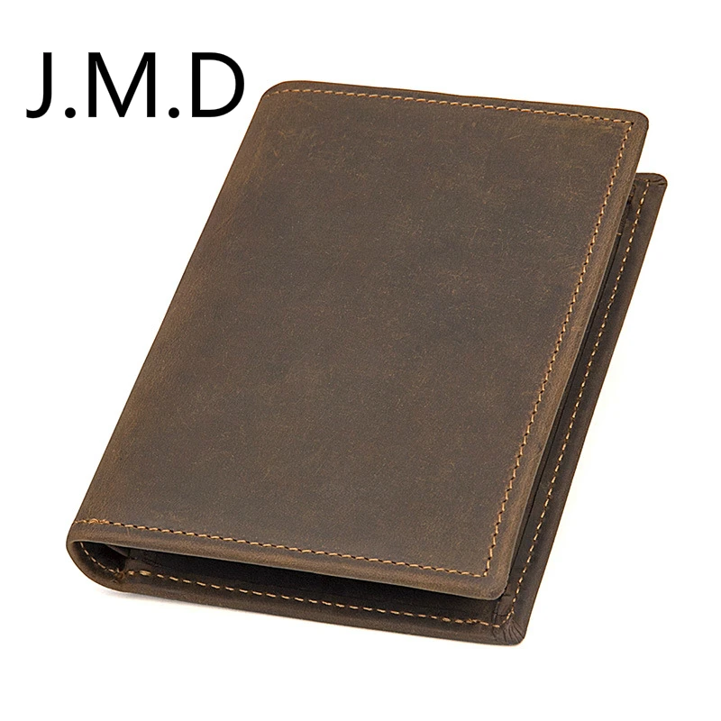 J.M.D Crazy Horse кожаный мужской короткий кошелек из натуральной кожи анти RFID пиратский