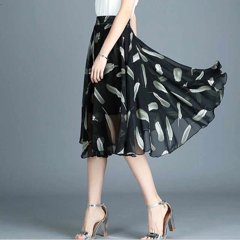 High waist anti look pleated skirts women girl spring summer skirt A