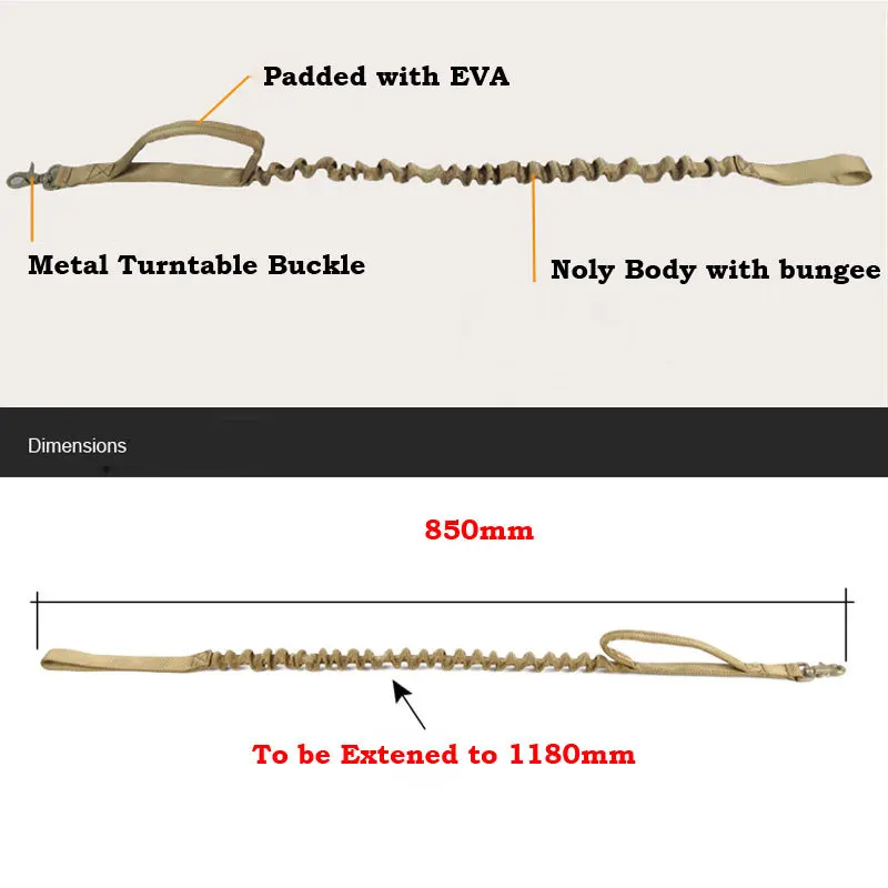SINAIRSOFT Тактический Армии США поводок для дрессировки собак Военная Униформа 1000D банджи нейлоновый пояс выдвижной Heavy Duty паника оснастки