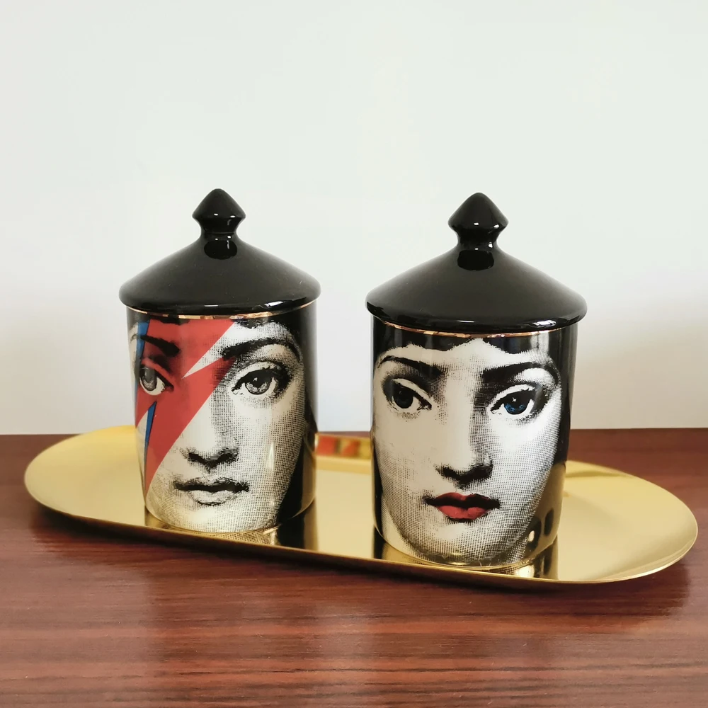 Fornasetti Подсвечники Канделябр Украшения Дома изысканный Керамика сахарной джеверлли хранения кувшин, чашка цветочных горшков под заказ домашний декор