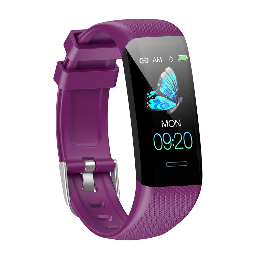 Умный браслет C20 трекер здоровья водонепроницаемый монитор сердечного ритма фитнес браслет для мужчин женщин IOS Android - Цвет: purple