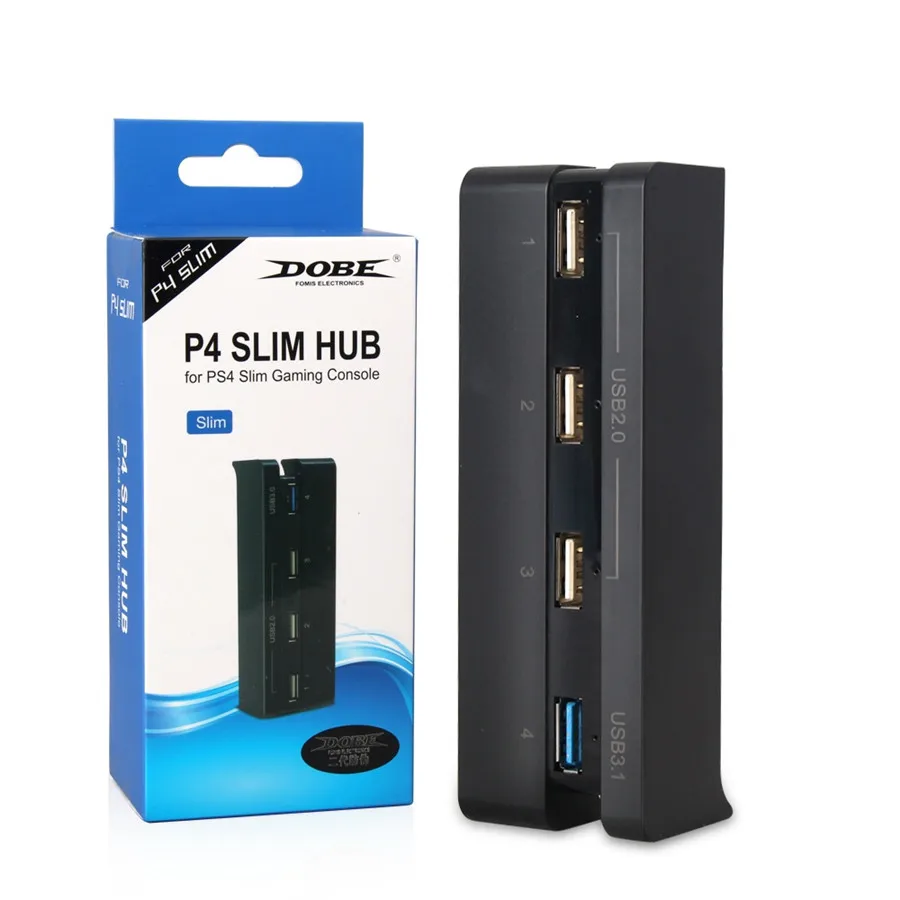 Тонкий usb-хаб DOBE для PS4 4 в 1 высокоскоростной адаптер 1 порт USB 3,0 3 порта USB 2,0 для PS4 тонкие игровые консоли аксессуары