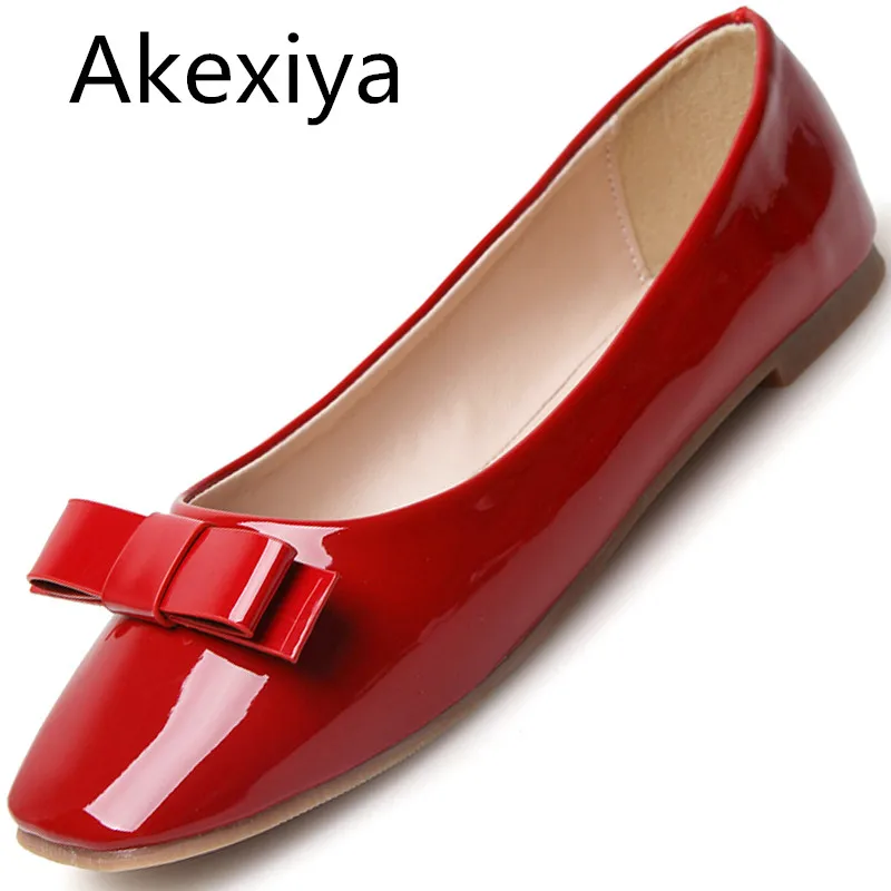 Akexiya New Spring Summer Autumn Women Fashion European Style Pu Ballet