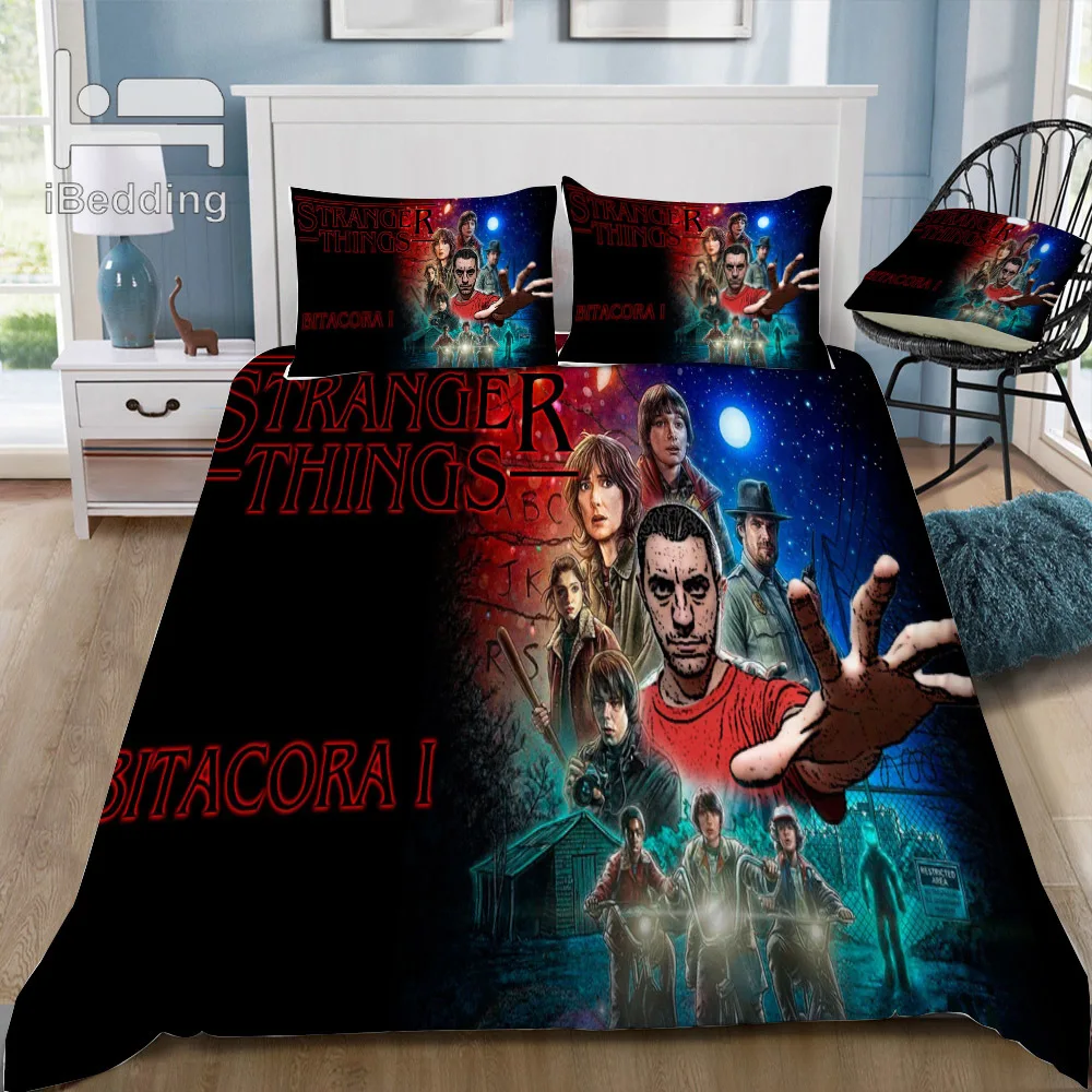 Fashion Horror Movie Stranger-Things Danger 3D Bedding Set Printed Duvet Cover Set Twin Full Queen King Size Dropshipping