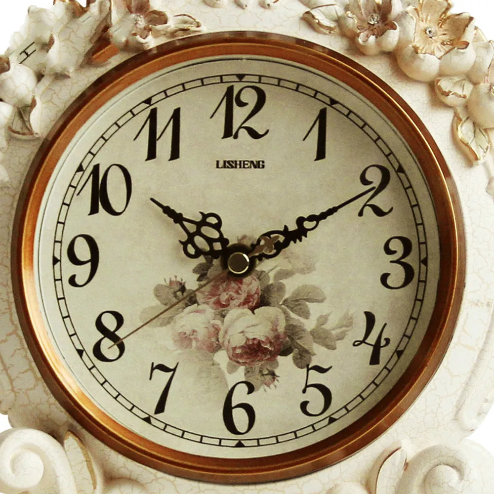 1PCS Antique continental clock mute living room table clock bedside clock decorative creative swing antique clock LU614207 1PCS Antique continental clock mute living room table clock bedside clock decorative creative swing antique clock LU614207
