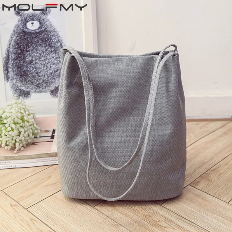 Women's New Canvas Tote Bucket bags Foldable Shopping Bag Ladies