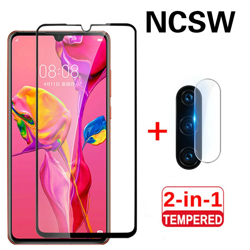 

2 IN 1 Protective Glass For Huawei P Smart Y6 Pro Y9 2019 Nova 3 3i Honor 8C 8X 10 Lite Play Full Cover Camera Screen Protector