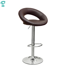 94500 Barneo N-84 экокожа кухонный стул барный стул высокий стул с мягким сиденьем на газ-лифте коричневый стул мебель для кухни кресло для нейл бара стул для броубара в Казахстан по России