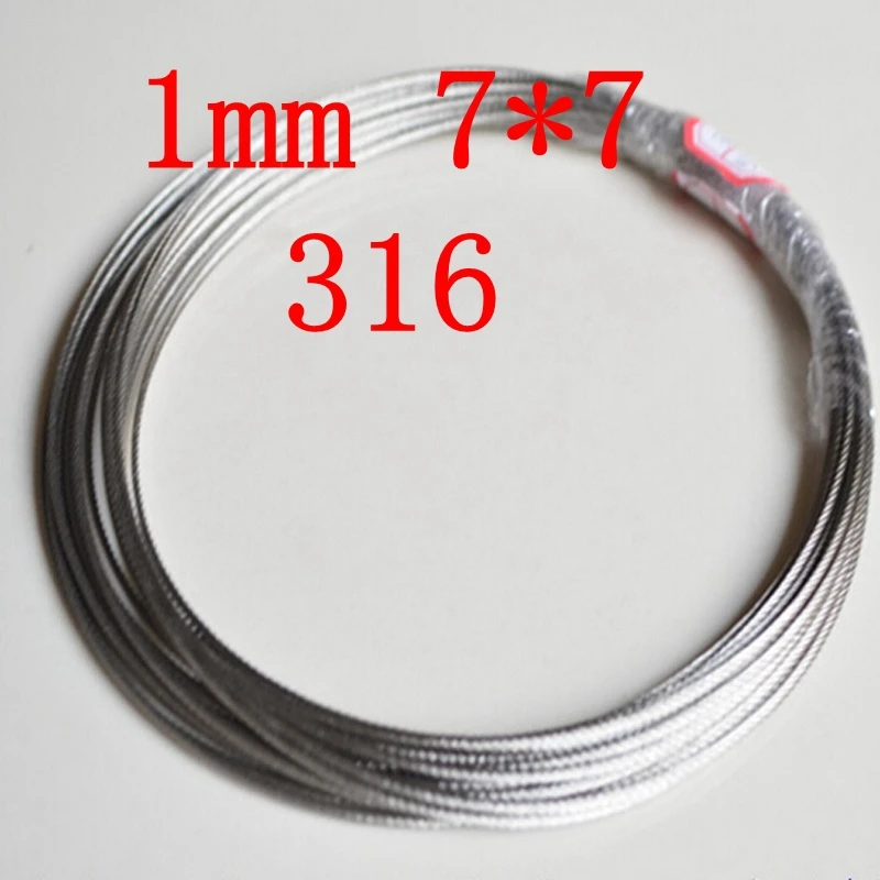 1mm 7*7 Auténtico Marinero Marina Grado 316 316L 7x7 Cable de Acero Alambre de Cuerda 316 SS|wire rope|steel cablestainless steel - AliExpress