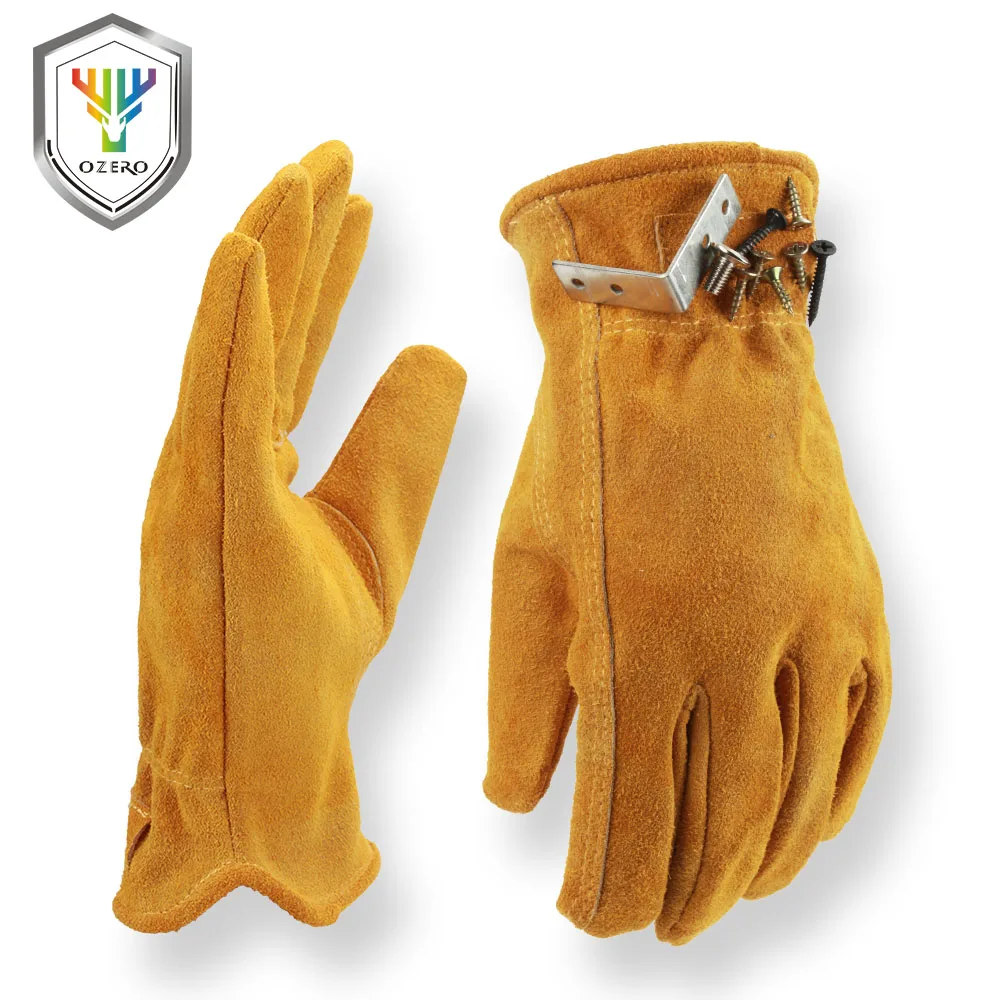OZERO, мужские рабочие перчатки, водительские, Воловья кожа, магнит, адсорбция, дизайн, теплые, ветрозащитные, защитная одежда, защитные рабочие перчатки