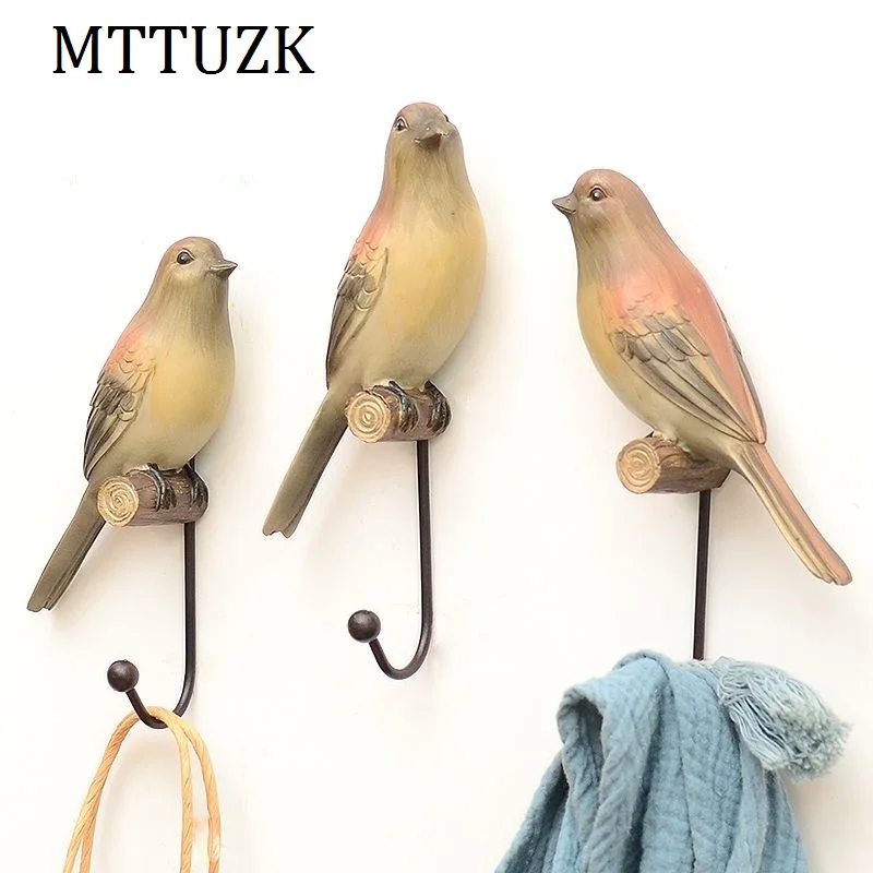 MTTUZK 3D Animal hooks Clothes hooks bedroom/bar hook robe hook wall hanging Bird hooks Key