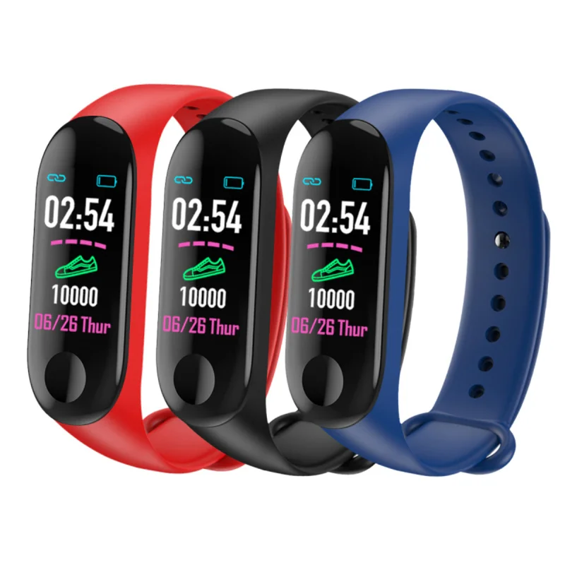 M3 Plus Color IPS ScreenSport Fitness Bracelet IP65 Waterproof Blood Pressure Activity Tracker Pedometer Men Women step counter | Спорт и
