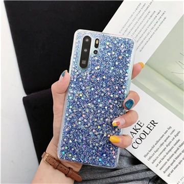 Силиконовые Bling Блестящий со стразами и пайетками чехол для телефона для huawei P Smart P30 P20 Pro P10 P8 P9 Lite Nova 2 2S 2i 3i 4 3 E чехол s - Цвет: Blue