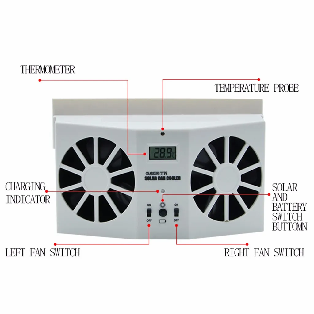 1 шт. Солнечный автомобильный оконный вентиляционный Вентилятор охлаждения вентиляционный охладитель радиатор авто вентиляционный вентилятор Система охлаждения охладитель окно#20
