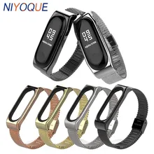 NIYOQUE mi Band 3 металлический ремешок для Xiaomi mi Band 3 браслет безвинтовая нержавеющая сталь mi band 3 напульсники mi 3 запястье