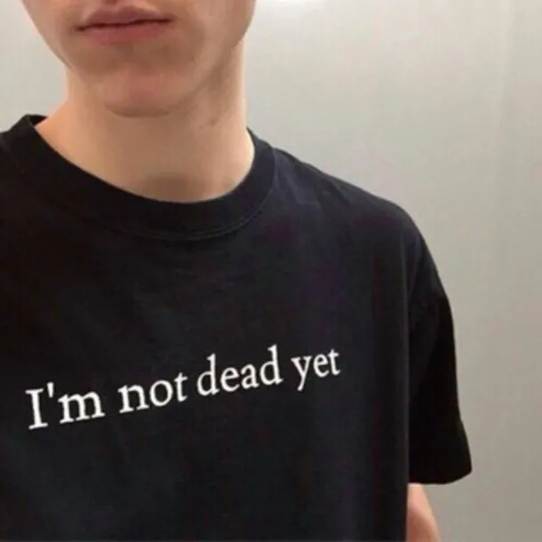 Мужская футболка с надписью I'm not dead yet повседневная забавная для мужчин черная