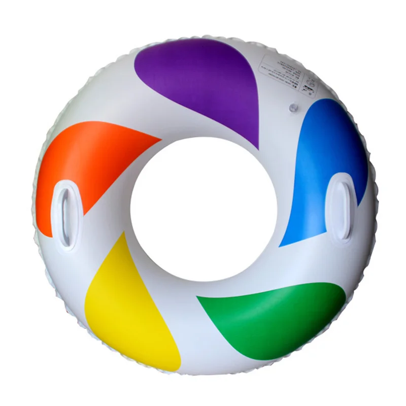 High Grade Lightweight Swimming Tubes Water Circle Raft Inflatable Ring Rainbow Air Float Summer