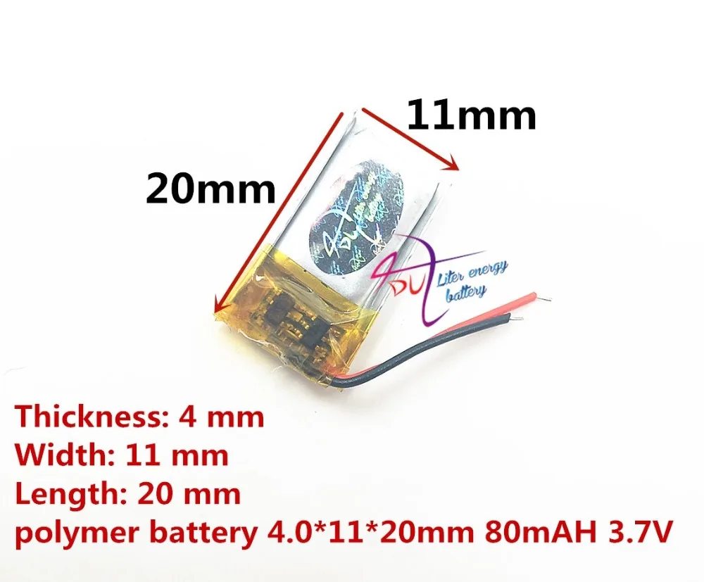 Аккумуляторная батарея Liter energy Bluetooth 401120 401020 401220 80 мАч мини смарт браслет 3 7 В