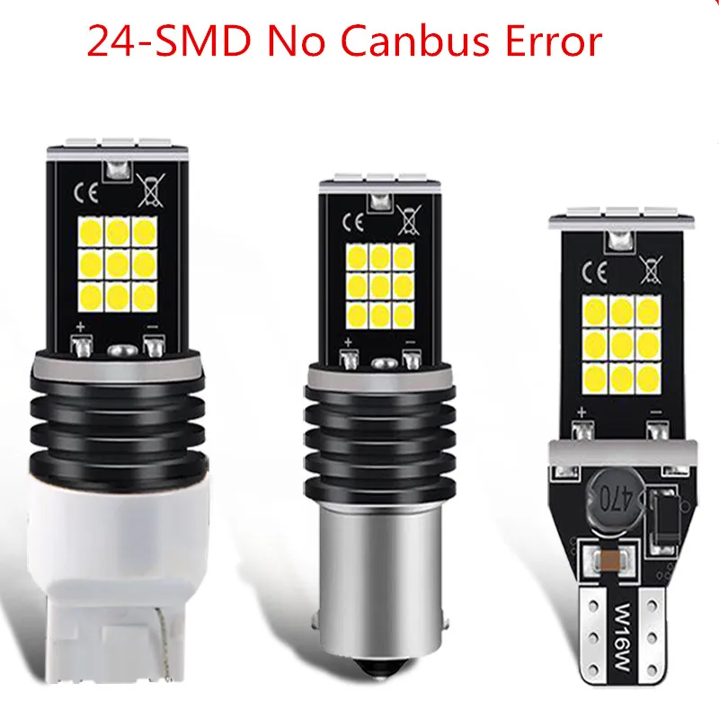 T15 W16W LED T20 7440 Лампа 3030 24SMD Canbus 1156 BAU15S BA15S Светодиодная лампа для задний указатель