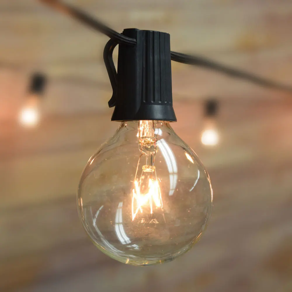 VNL G40 String Lights With 25 G40 Clear Globe Bulbs Listed For Indoor/Outdoor Vintage Backyard Wedding Decoration String Lights VNL G40 String Lights With 25 G40 Clear Globe Bulbs Listed For Indoor/Outdoor Vintage Backyard Wedding Decoration String Lights