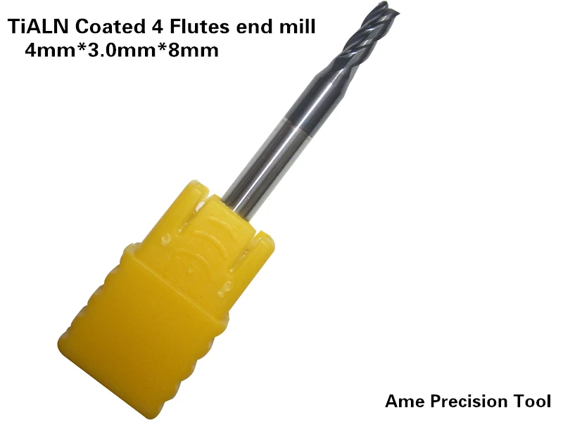 

4mm*3.0mm*8mm Freeshipping CNC carbide tool,Woodworking insert Router bit,Tungsten end milling cutter,TiAIN 4 Flutes end mill