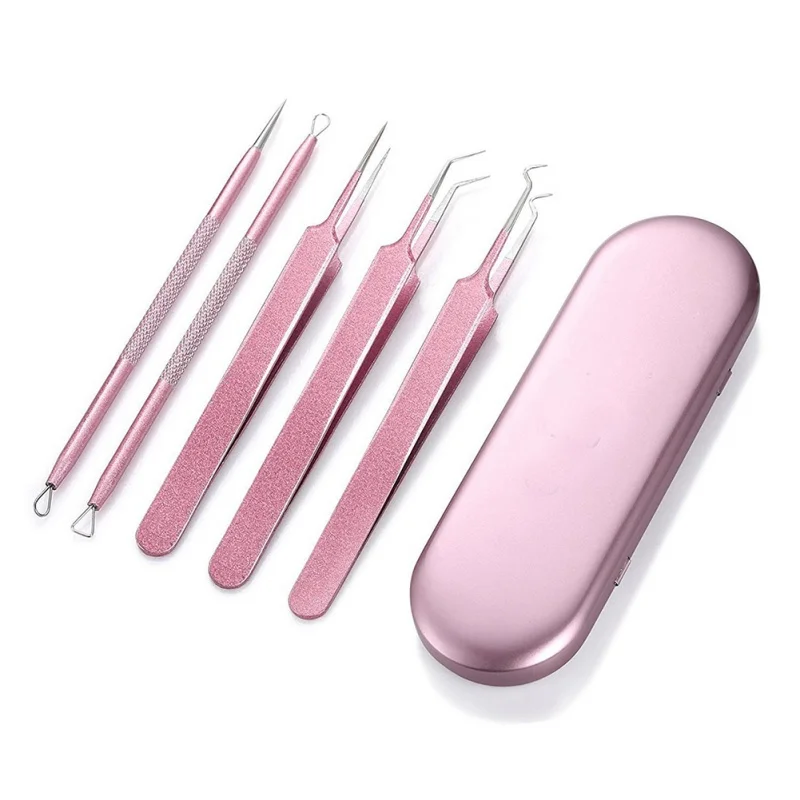 5 Piece Blackhead Remover Stainless Steel Pimple Acne Removal Tools