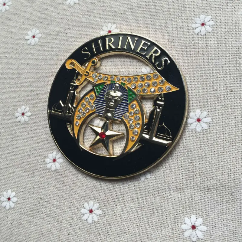 5pcs Small Wholesale Rhinestones Masonic Auto Emblems SHRINERS Car Logo