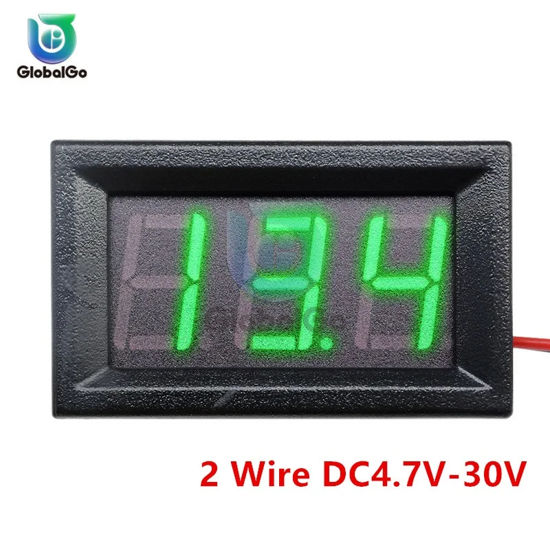 0.56 inch Mini DC Digital Voltmeter 2 Wire 3 Wire DC4.5V to30V 0.56 LED  Display Voltage Panel Meter For 6V 12V Motorcycle Car