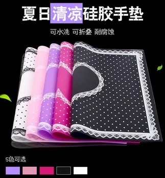 

by dhl or ems 50pcs Nail Art Silicone Plastic Pillow Hand Holder Cushion Table Mat Pad Foldable Washable Manicure Tools new