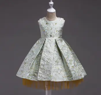 

New Children Floral Mesh Flower Dresses, Girls Princess Performance Party Elegant Dress 5 pcs/lot, Wholesale