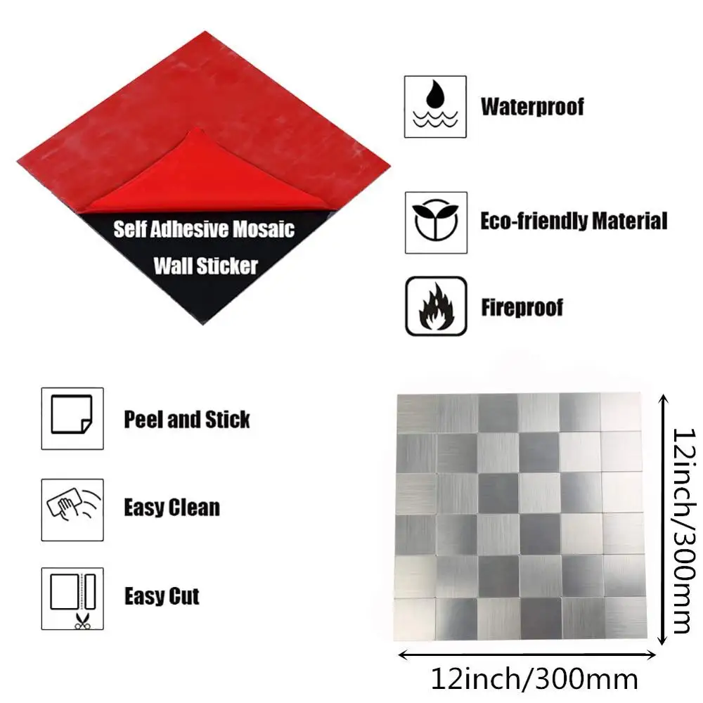 Wholesale 4PCS Nordic Kitchen Wall Stickers Home Decor Living Room High Quality Peel and Stick Wall Tiles for Backsplash 30X30cm Wholesale 4PCS Nordic Kitchen Wall Stickers Home Decor Living Room High Quality Peel and Stick Wall Tiles for Backsplash 30X30cm