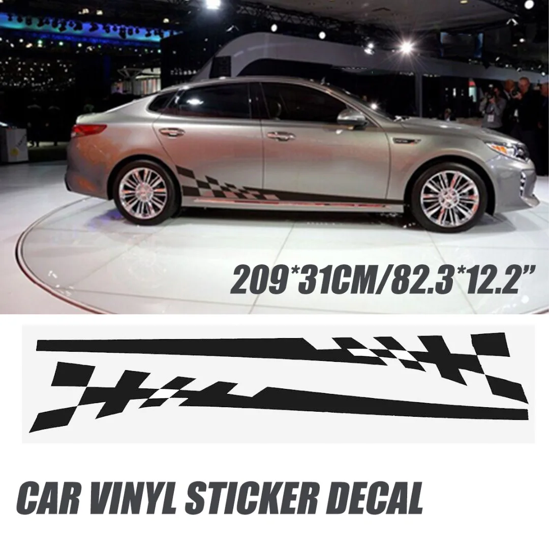 Buy MAYITR 1 Pair Auto Race Check Flag Car Decal