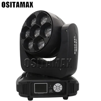 

free shipping 7x40w LED Zoom Bee Eye Light Moving Head Beam Wash DJ Lighting RGBW Quad Color 4IN1 for Party Dance Show Disco