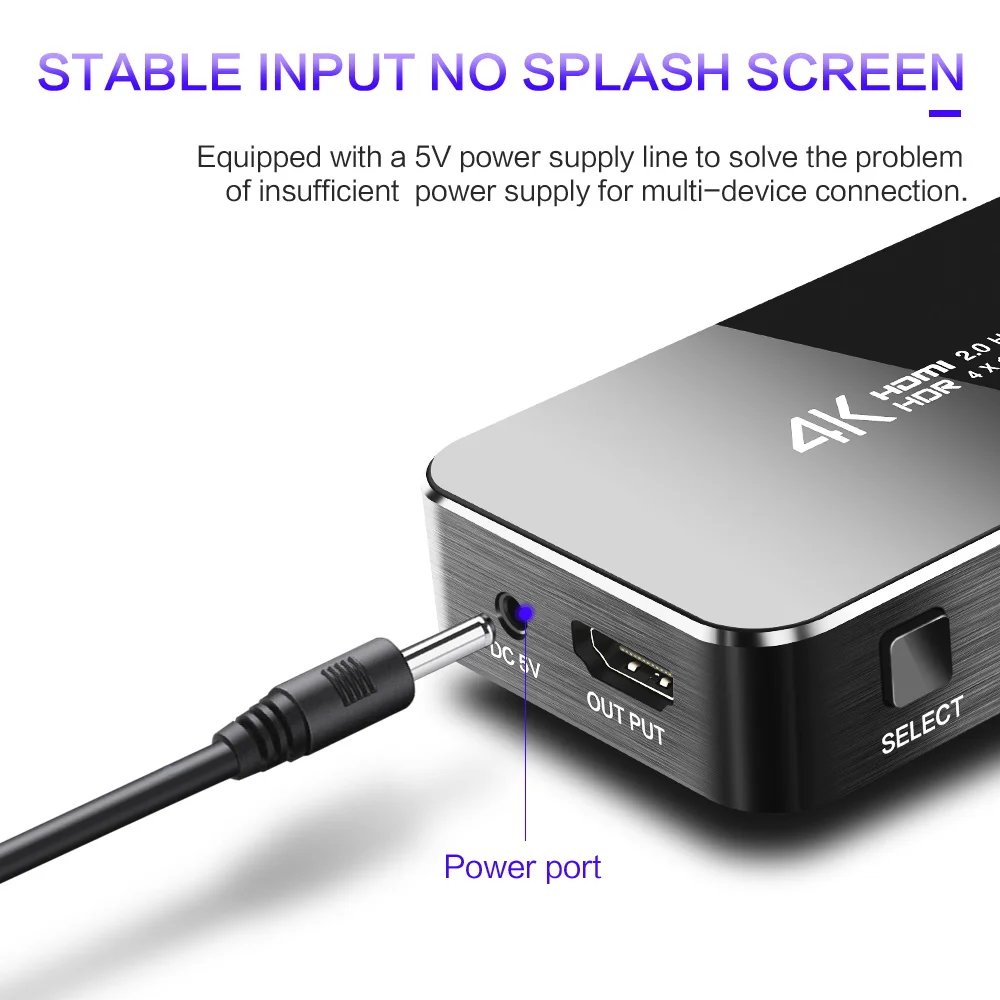 HDMI переключатель 4K 60HZ HDR 2 0 сплиттер с 4 портами Dolby Sound 3 5 мм ARC IR Control для PS3 PS4 HDTV