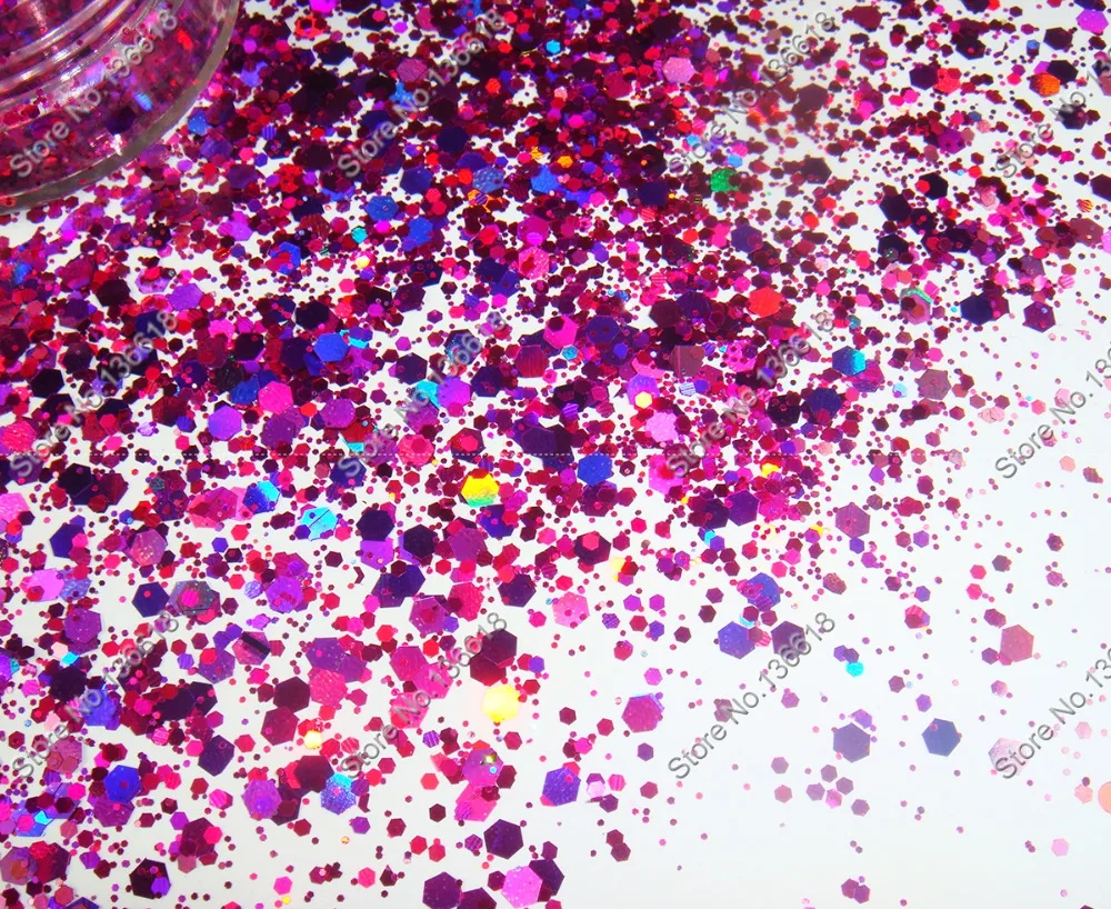 50 грамм x лазер фиолетовый цвет блестки смешанный шестигранник в форме порошка для DIY ногтей украшения и блестки для ногтей