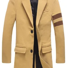 Новое осенне-зимнее стильное платье Мужская мода тонкий среднего и длинного шерстяного пальто и куртки большого размера M-5XL