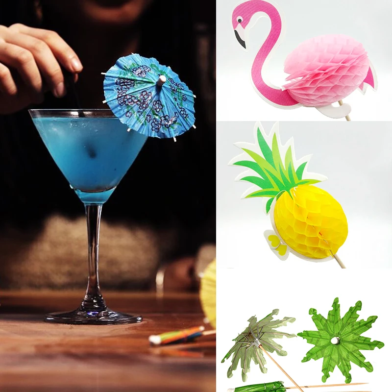 

Flamingo Cupcake Toppers pineapple Cakes Topper Wedding Decor Birthday Party Decoration Picks Tropical Hawaii Party Supplies