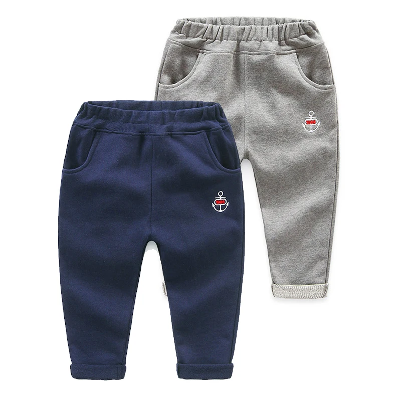 

Kids Boys Pants Spring and Autumn Embroidery Casual Cotton Mid Elastic Waist Boy Pants Children Trouser 2017 Fashion New Arrival