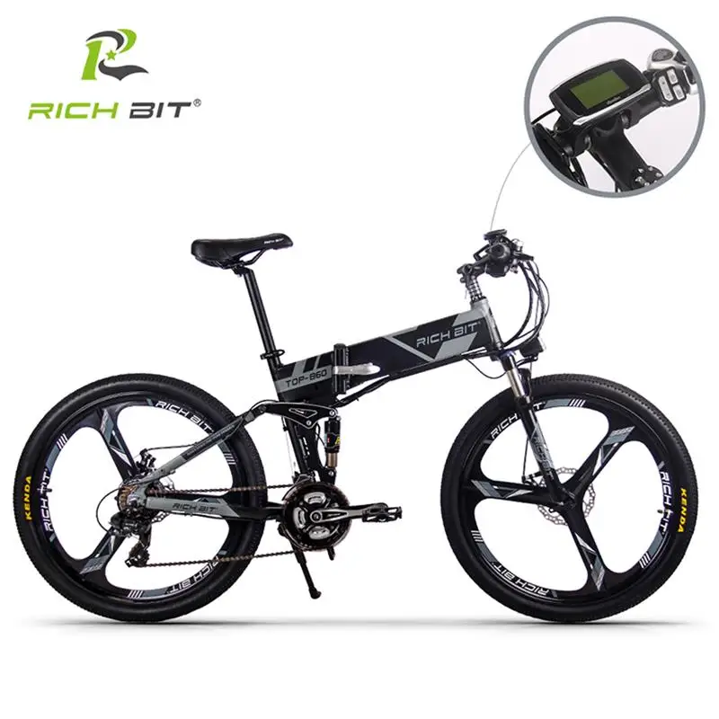 Flash Deal RichBit RT-860 36V*250W 12.8Ah Mountain Hybrid Electric Bicycle Cycling Watertight Frame Inside Li-on Battery Folding ebike 0