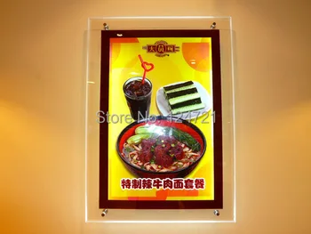 

A4 Light Box Menu Board, Acrylic Maggic Mirror Led Lightbox Wall Restaurant Menu Frame