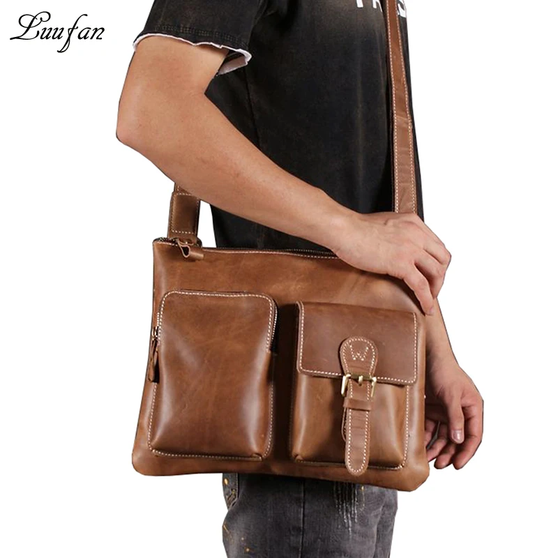 0 : Buy Vintage genuine leather shoulder bag,A4 cowhide messenger bag,Genuine ...