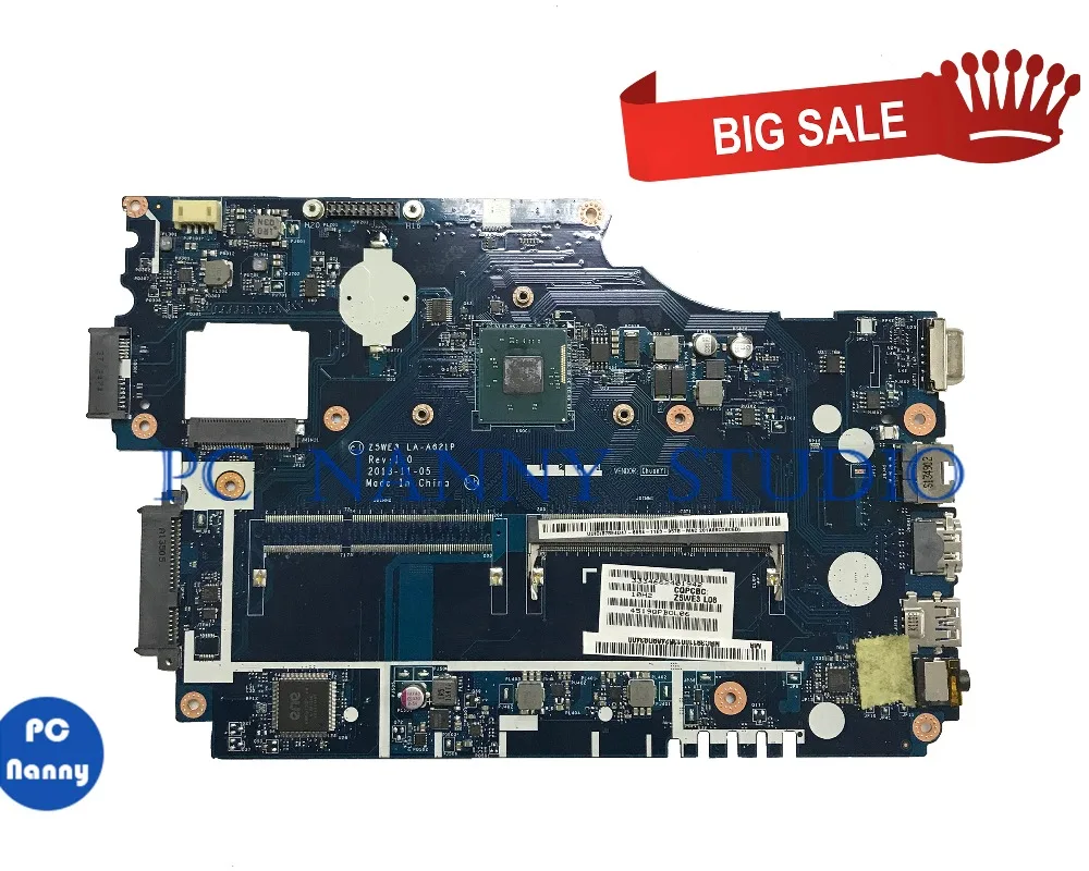 

PCNANNY For Acer E1-510 Laptop motherboard NBC3911001 Z5WE3 LA-A621P DDR3 PC Notebook Mainboard tested