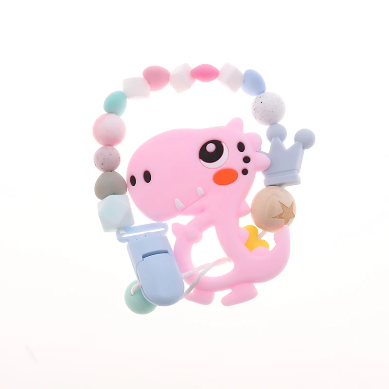 Bpa Free 10pc Cute Dinosaur Silicone Baby Teether Pendant Teething Necklace Koala Dragon Food Grade Nursing Gift Unicorn Raccoon