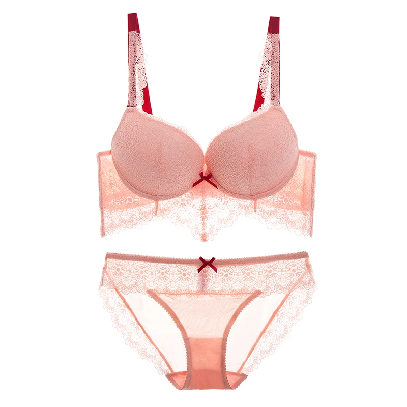 

CINOON 2018 Fashion Lace Underwear Push Up Bra Set Sexy Adjusted-straps Bra and Panty Set Lace Intimate Lingerie 4 Colour