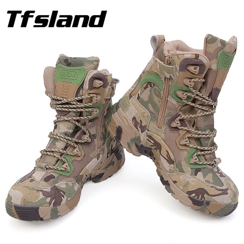 Мужские Военные Тактические армейские уличные спортивные армейские ботинки, камуфляжные походные ботинки, дезерты, мужские кожаные высокие кроссовки для путешествий