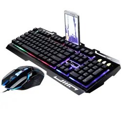 G700 игры световой Проводная usb-мышь и клавиатура костюм с радугой Подсветка светодиодный свет клавиатура с подсветкой Мышь