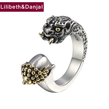 

Ring 100% Real 925 sterling silver Jewelry Punk Buddha Magic Opening Couple Ring Arrival Jewelry FR49