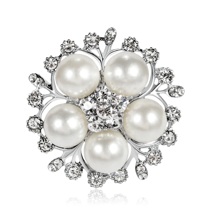 2018 Flower Pins and Brooches With Stone Small Pearl Brooch Pins for