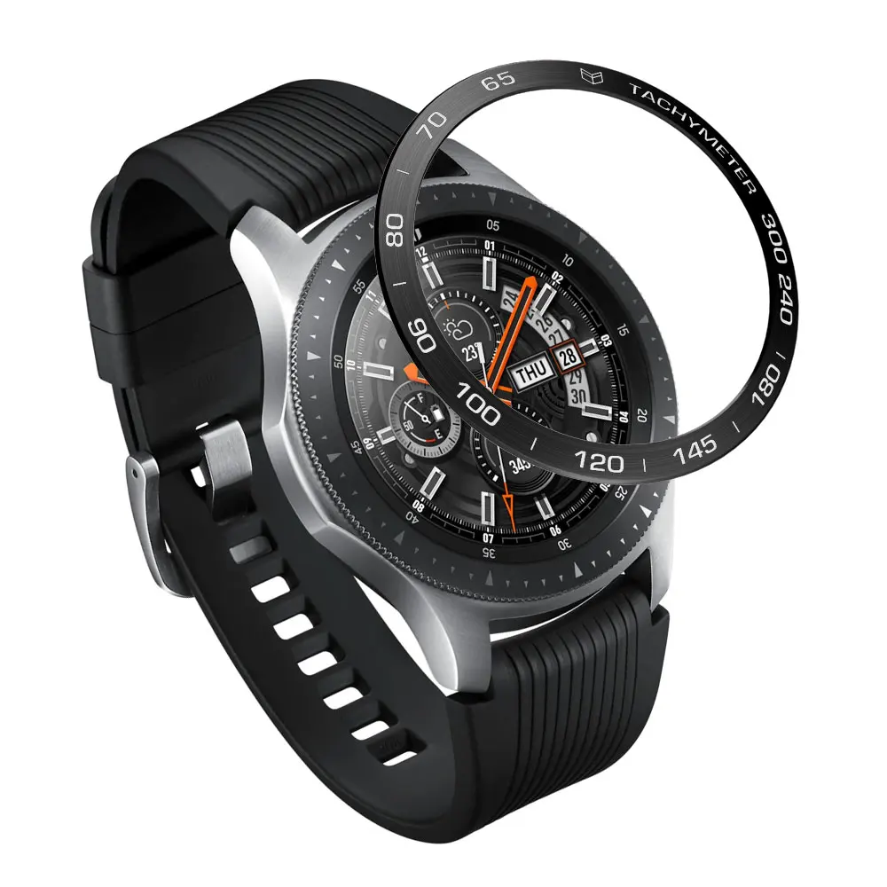 Металлический ободок для samsung Galaxy Watch 46 мм/42 мм чехол gear S3 Frontier/классическая спортивная клейкая крышка ремешок аксессуары 46/42 3 - Цвет ремешка: black D